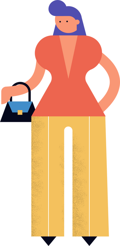 Female Geometric Cartoon Character